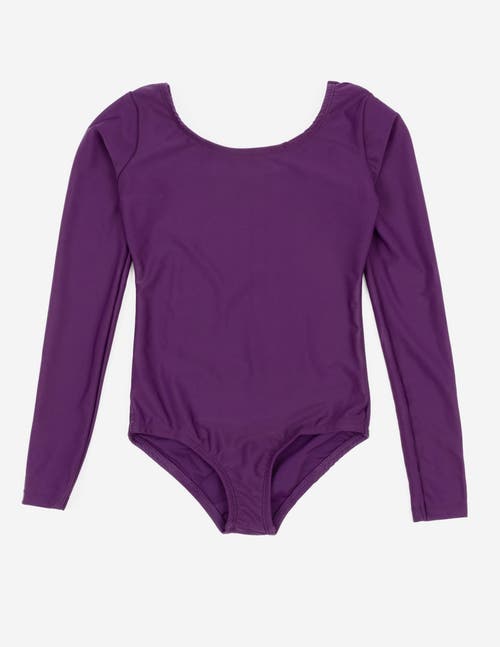 Leveret Girls Long Sleeve Leotard In Purple