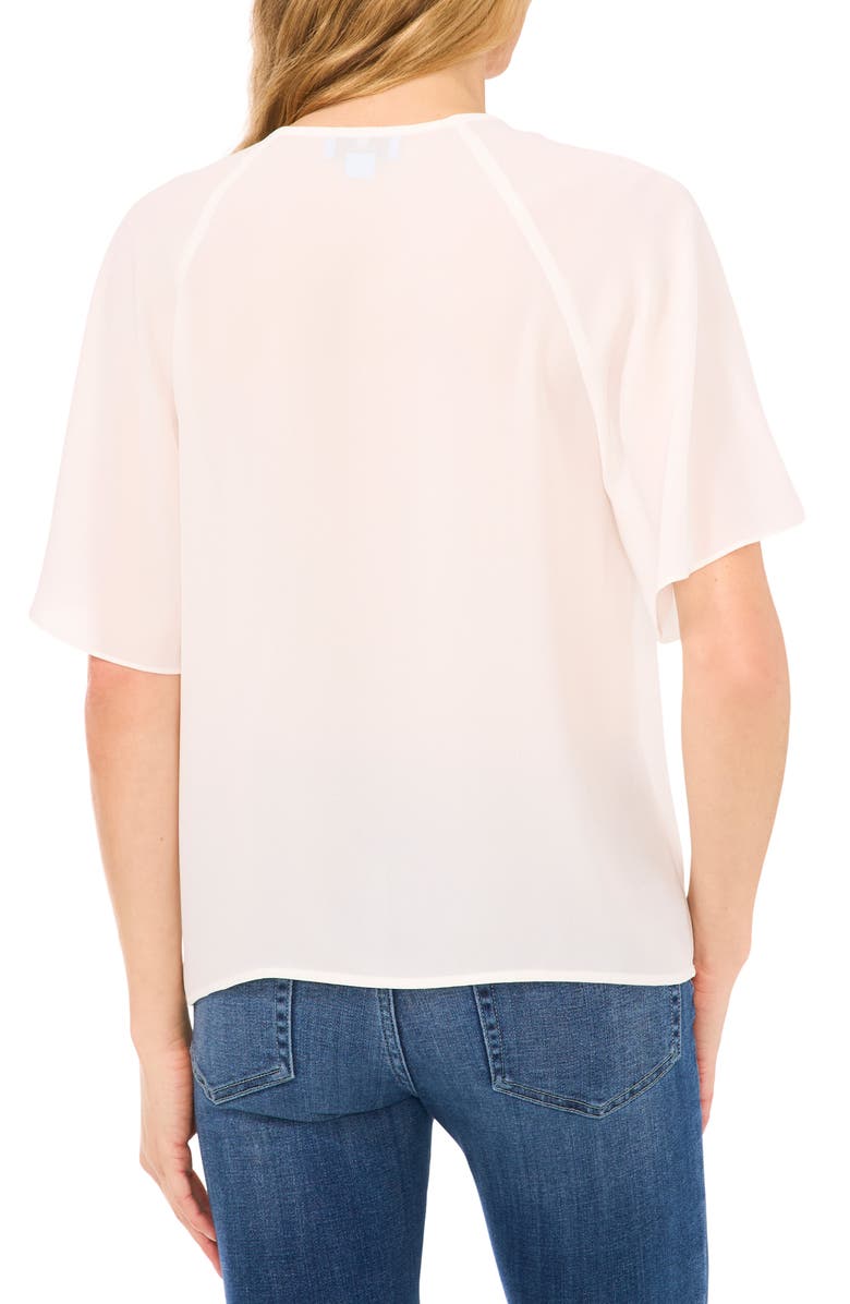 CeCe Ruffle Sleeve Top, Alternate, color, New Ivory