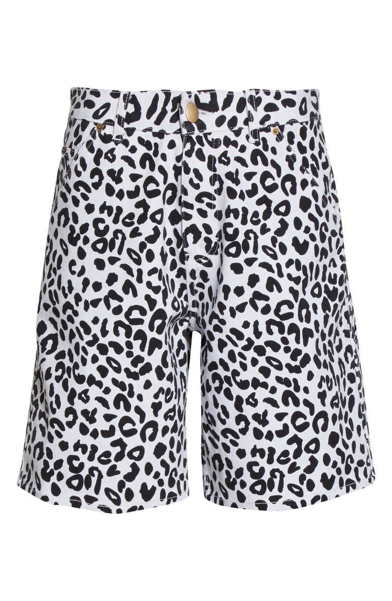 Noon Goons Leopard Denim Shorts, Alternate, color, 