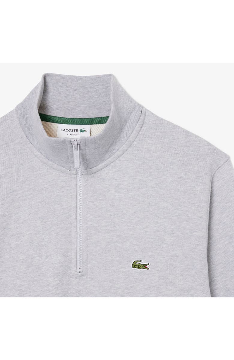 Lacoste Cotton Fleece Half Zip Pullover, Alternate, color, Silver Chine