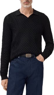 John Varvatos Haynes Organic Cotton Johnny Collar Sweater