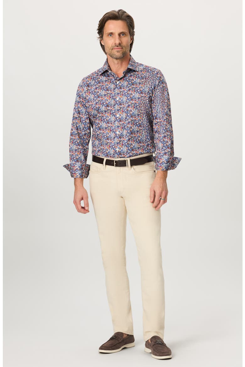 Backwell Floral Cotton Button-Up Shirt, Alternate, color, PURPLE MULTI
