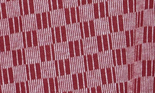 Original Penguin Check Jacquard Knit Polo In Burgundy
