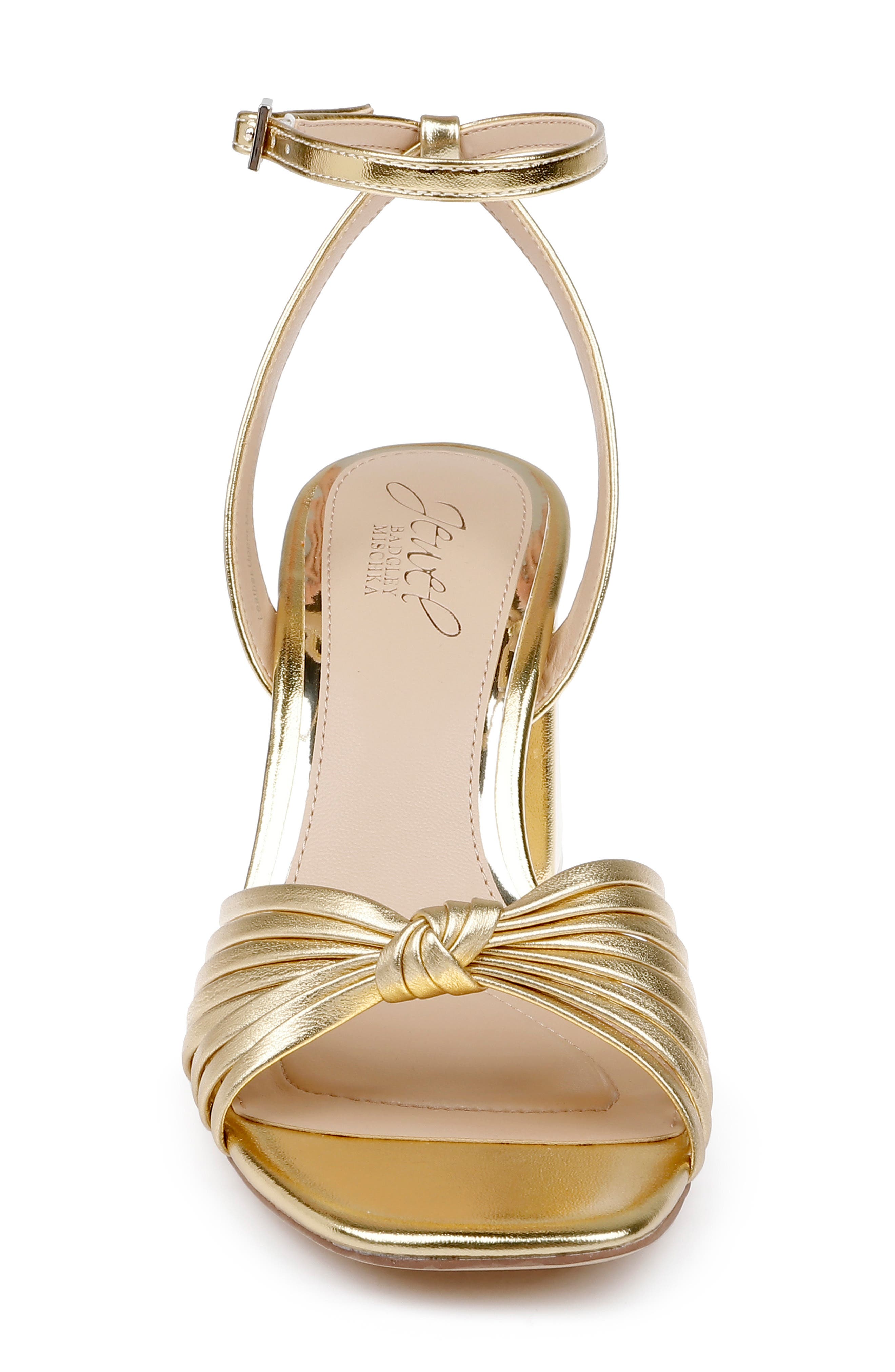 Jewel Badgley Mischka Nariah Ankle Strap Sandal, Alternate, color, Gold Leather