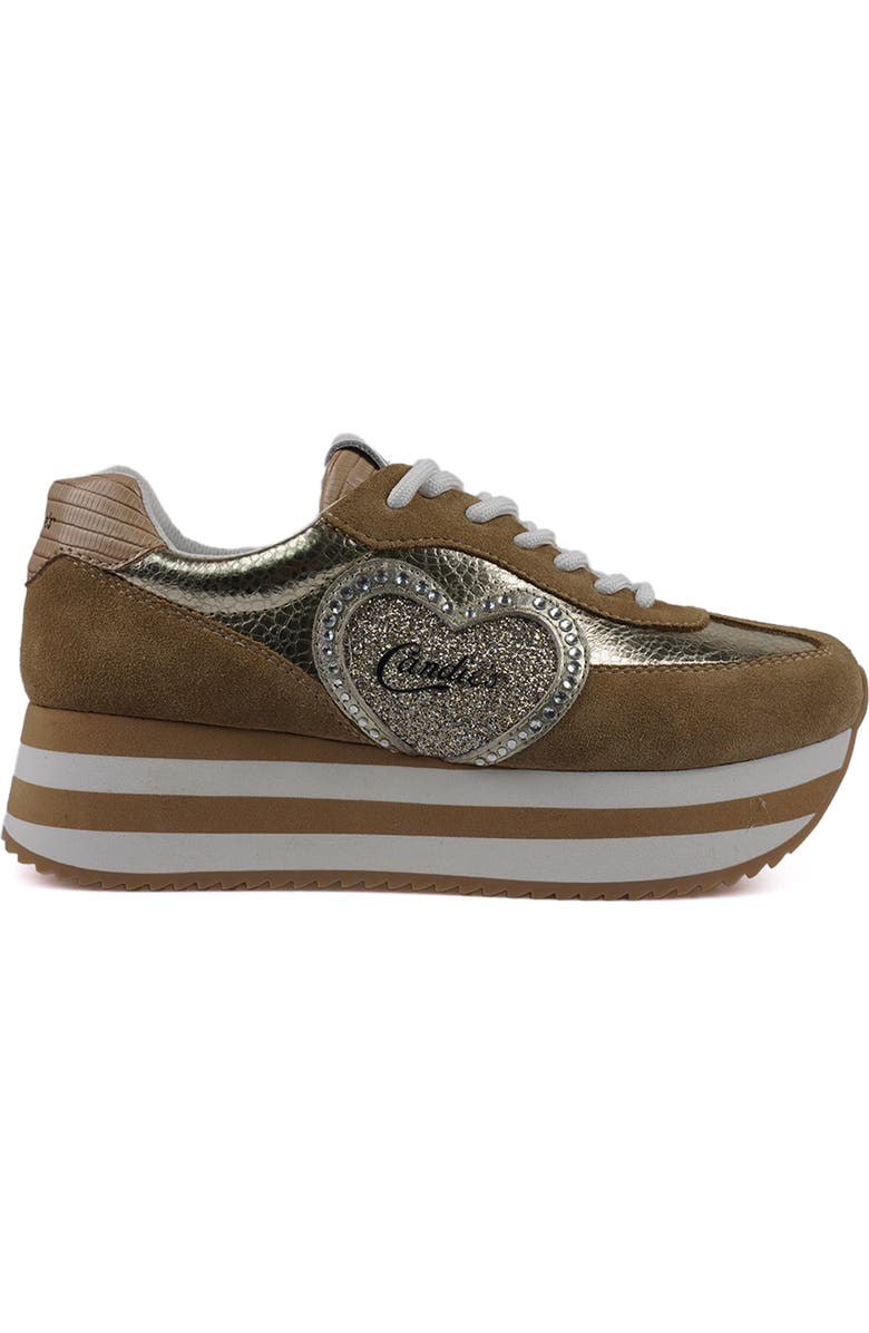 Candie's Taffy Platform Sneaker, Alternate, color, Gold