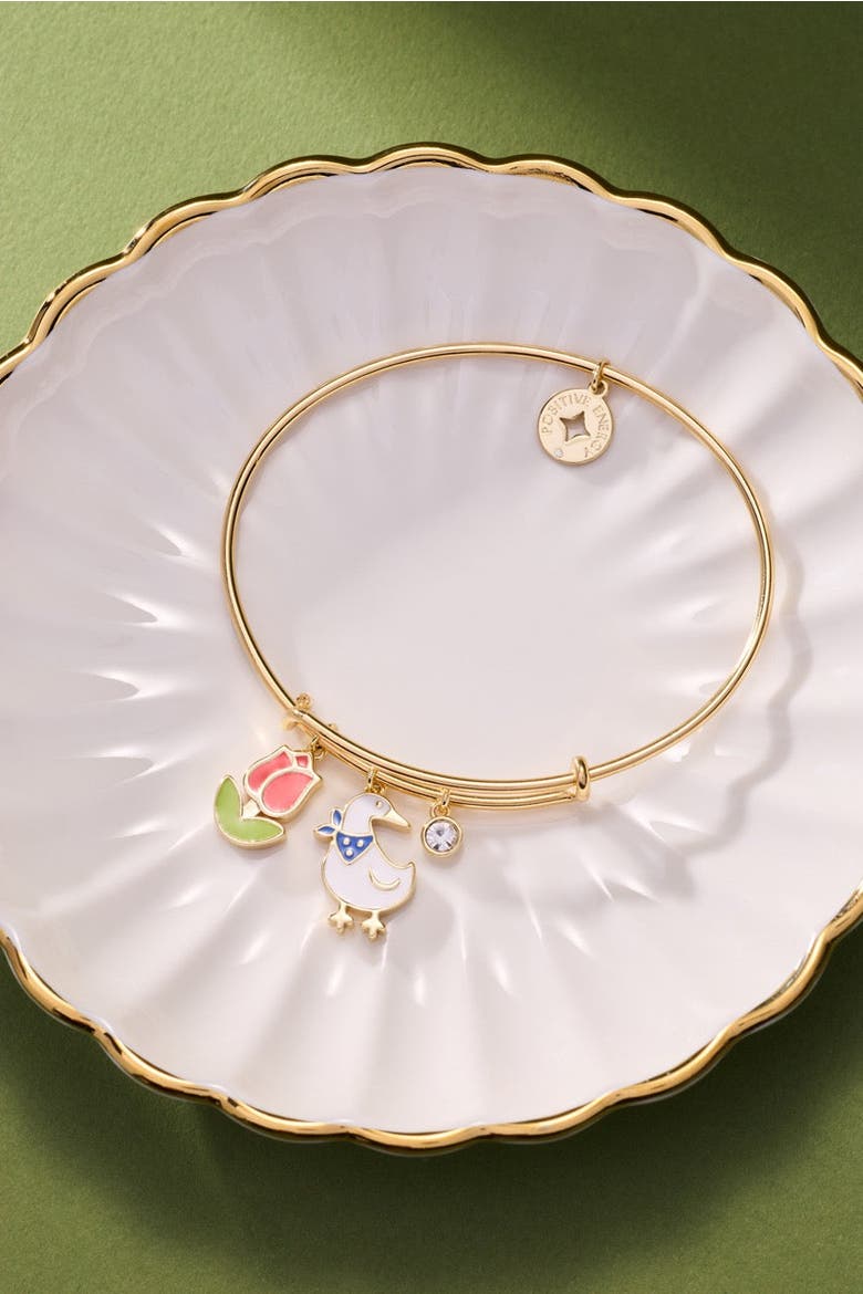 Garden Party Multi Charm Bangle, Alternate, color, Gold