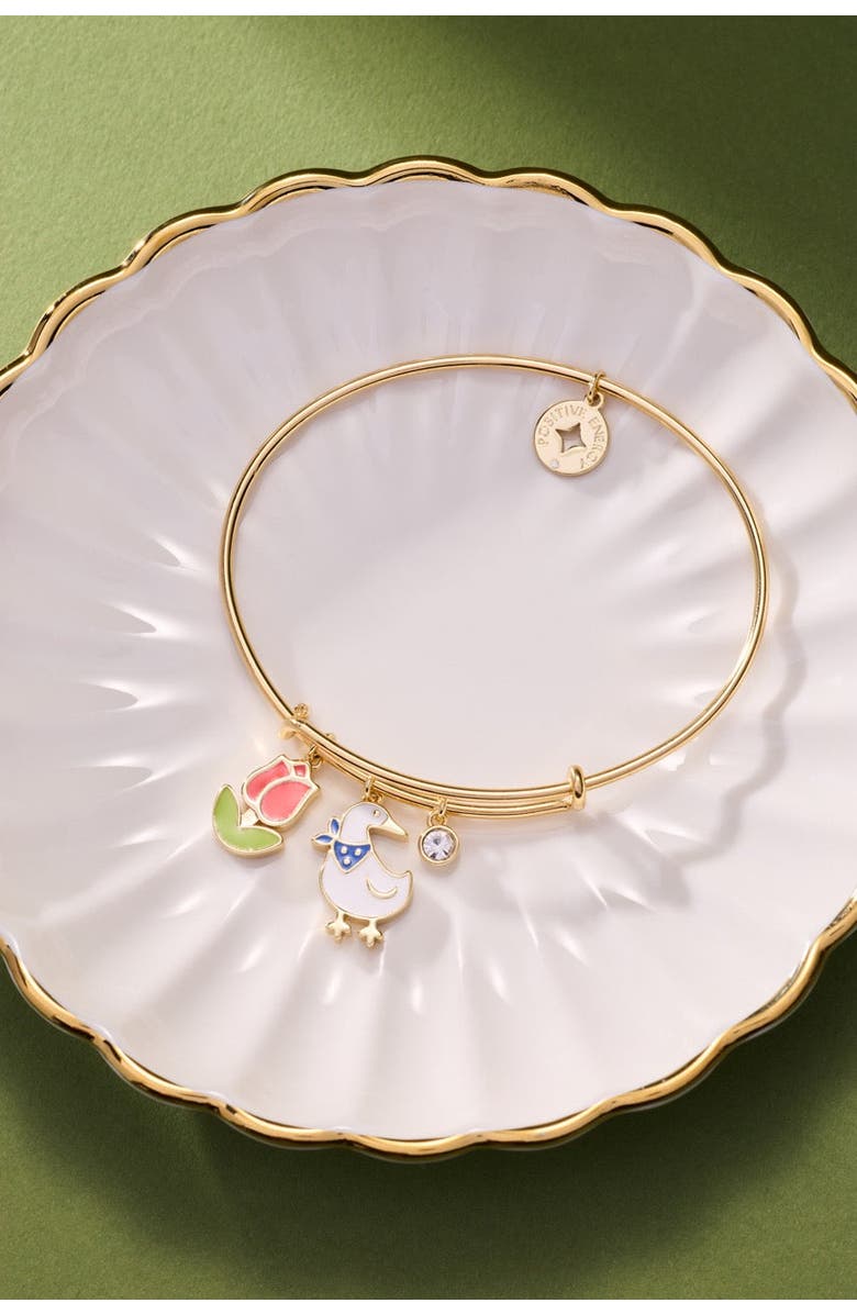 Alex and Ani Garden Party Multi Charm Bangle, Alternate, color, Gold