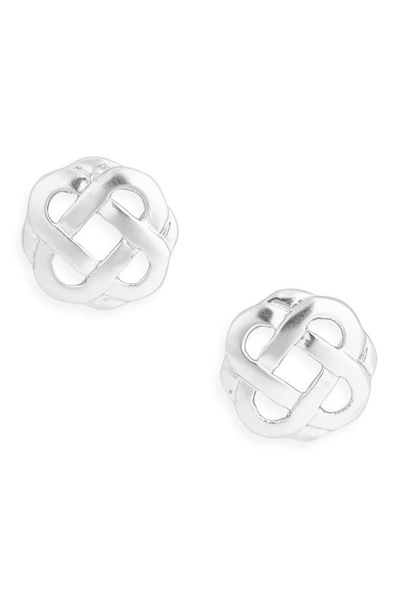 Arabesque Stud Earrings, Main, color, SILVER