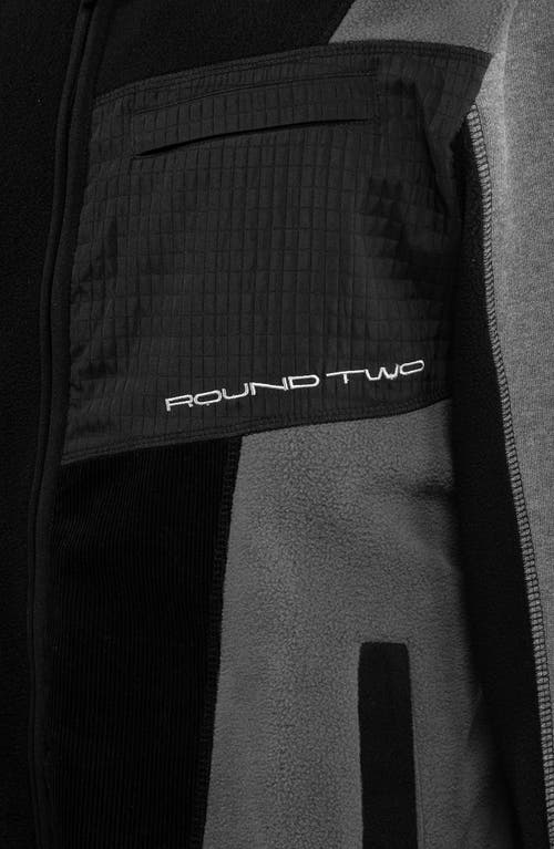 Shop Round Two Tech Fleece Mixed Media Jacket In Black