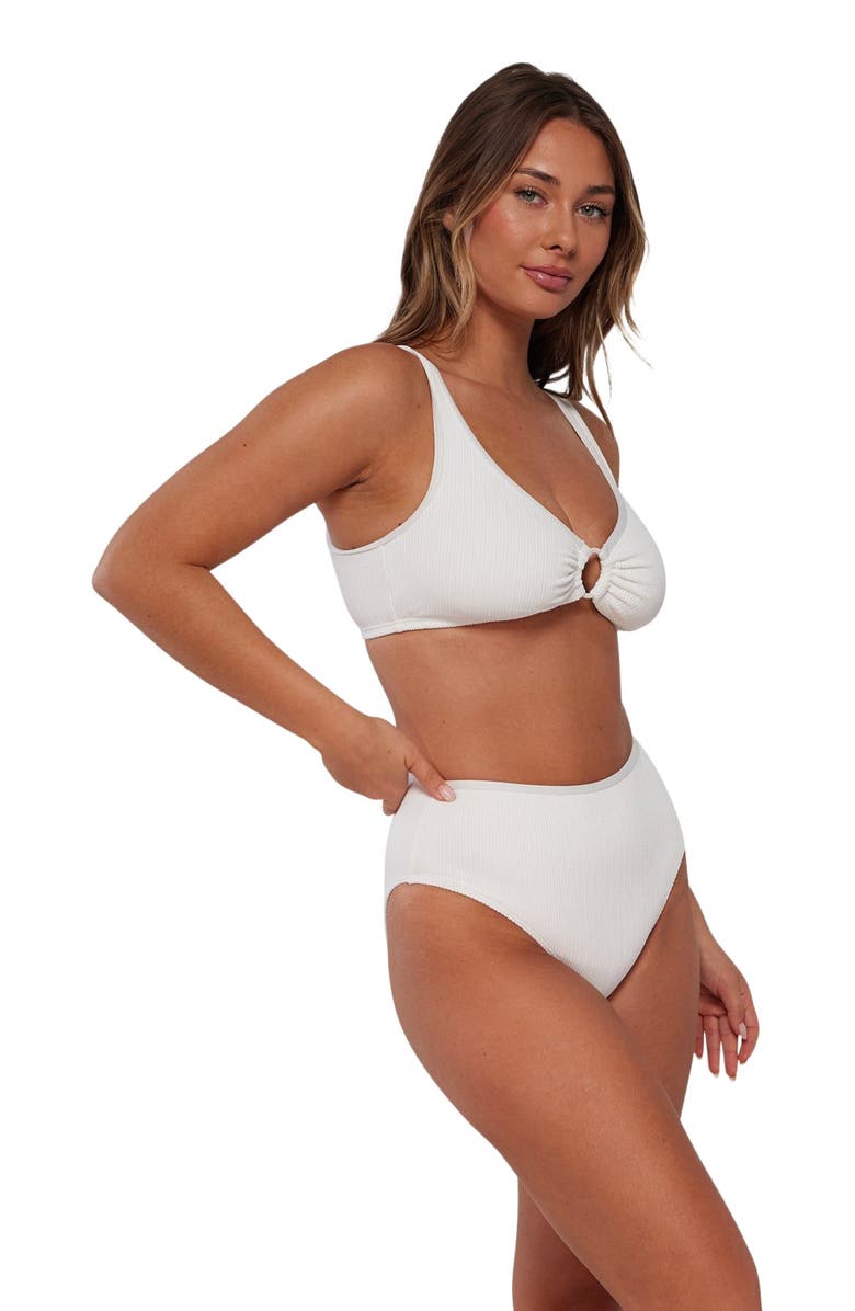 Pacifica by Sunsets Astrid High Waist Bikini Swim Bottoms, Alternate, color, Coconut Sorbet