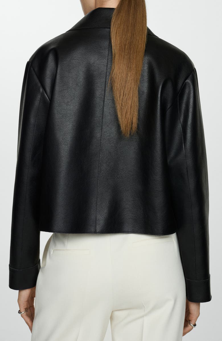MANGO Sabina Faux Leather Jacket, Alternate, color, Black