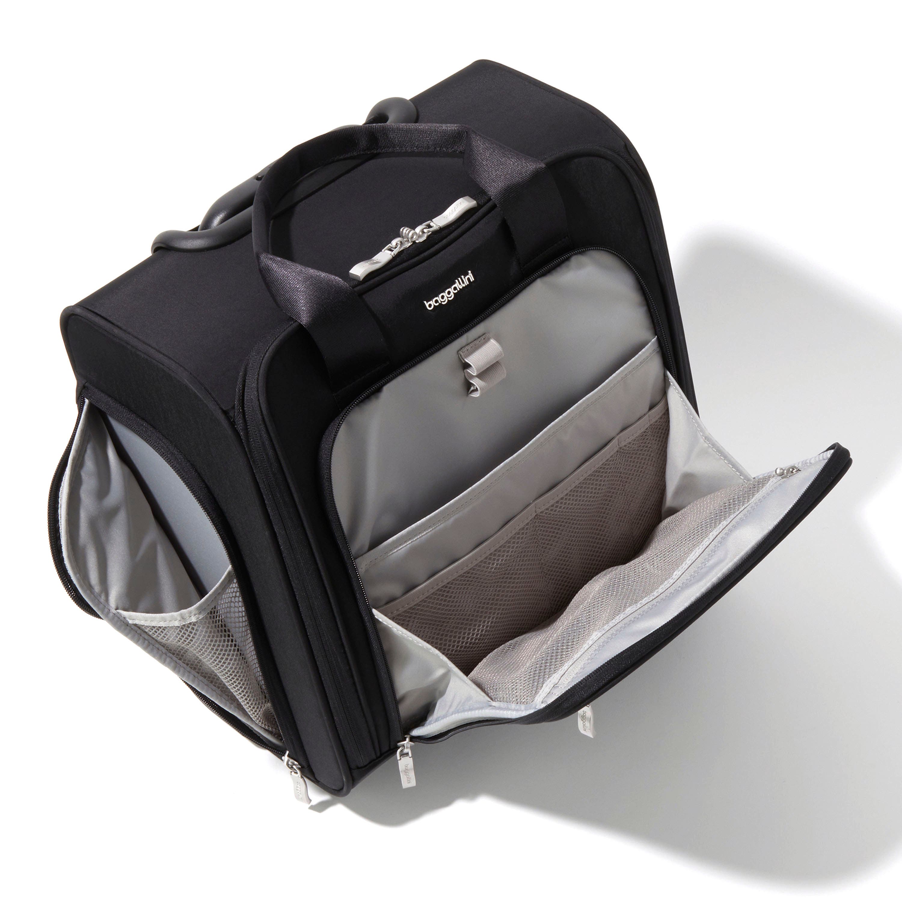 BAGGALLINI 2 Wheel Underseater Carry-On Suitcase, Alternate, color, Black