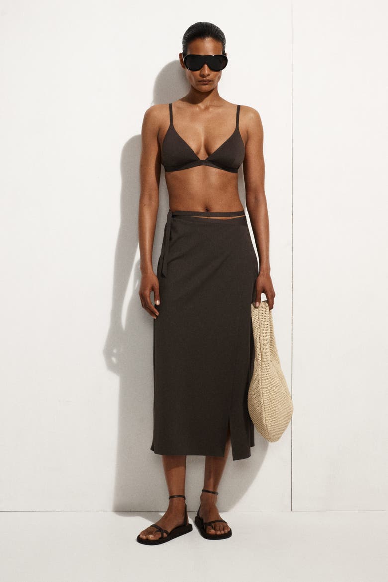 Triangle Bikini Top, Alternate, color, DARK BROWN