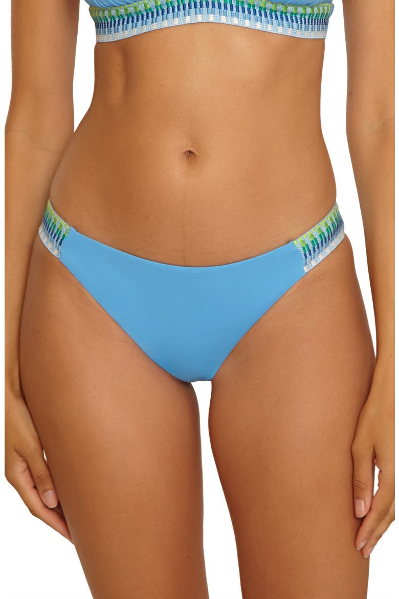 Fiesta American Basket Weave Trim Bikini Bottoms, Main, color, SKY BLUE