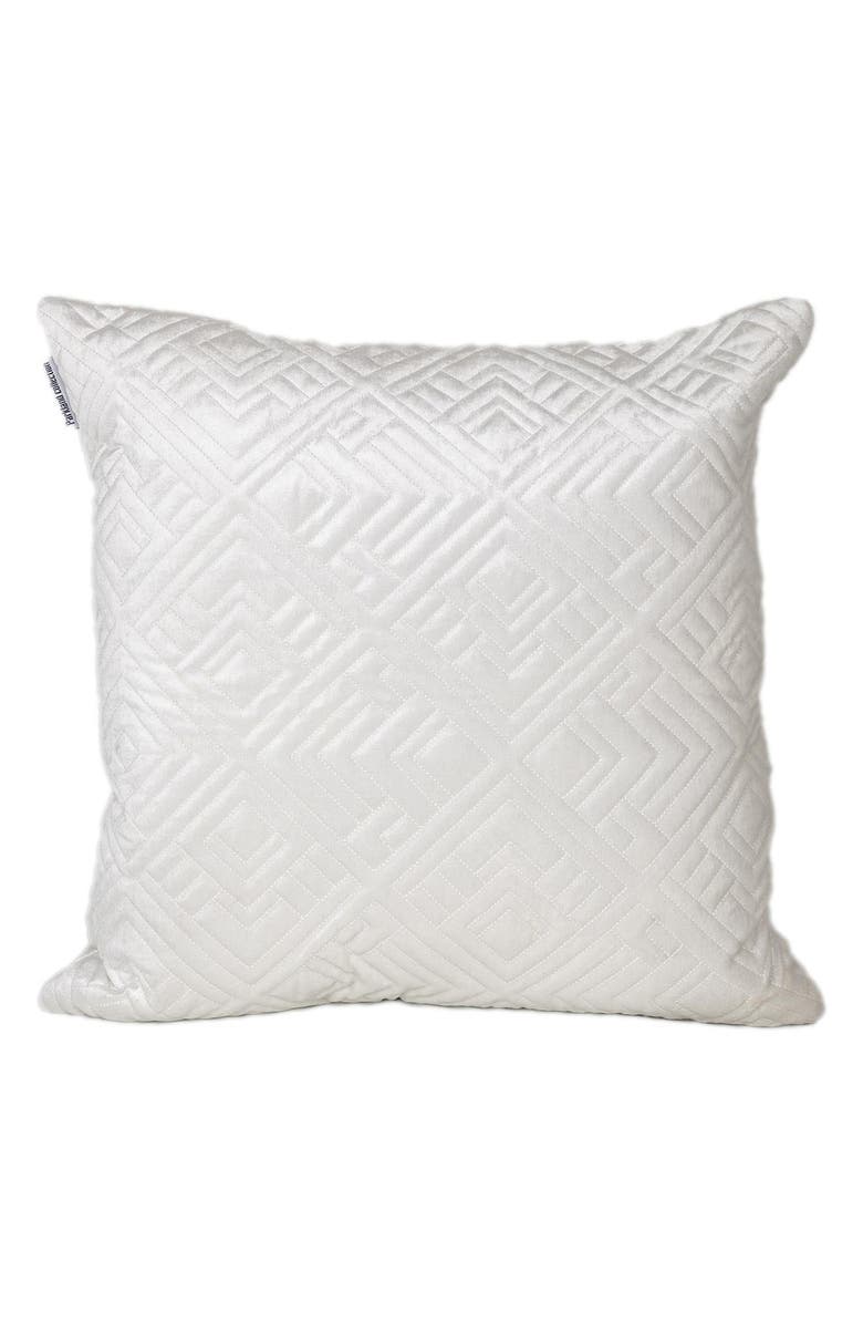 PARKLAND COLLECTION Tufted Velvet Throw Pillow, Main, color, White