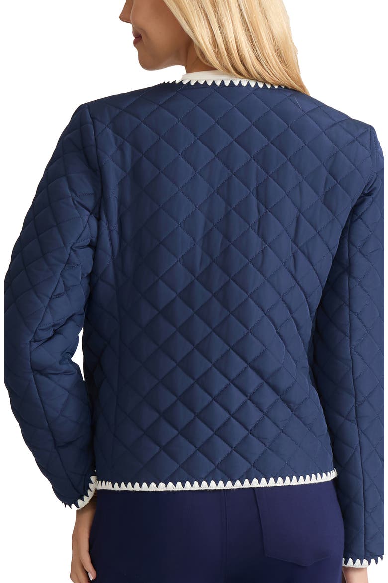 Quilted Crop Jacket, Alternate, color, PACIFIC NAVY/ JONES WHITE