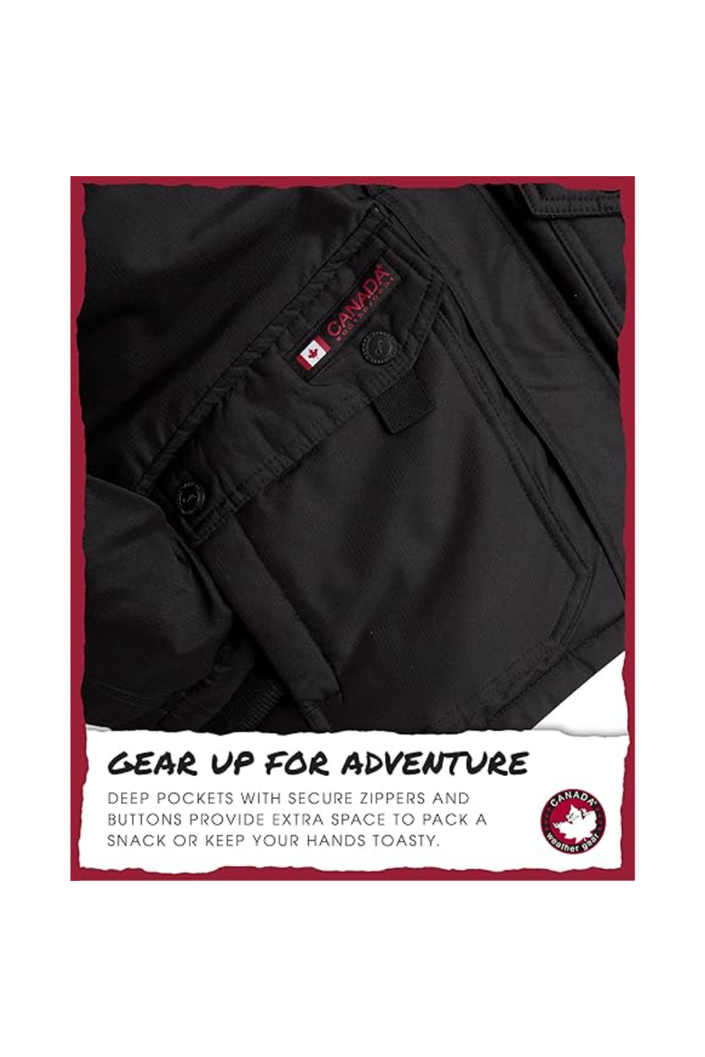 Boys' Heavyweight Winter Coat, Alternate, color, Black