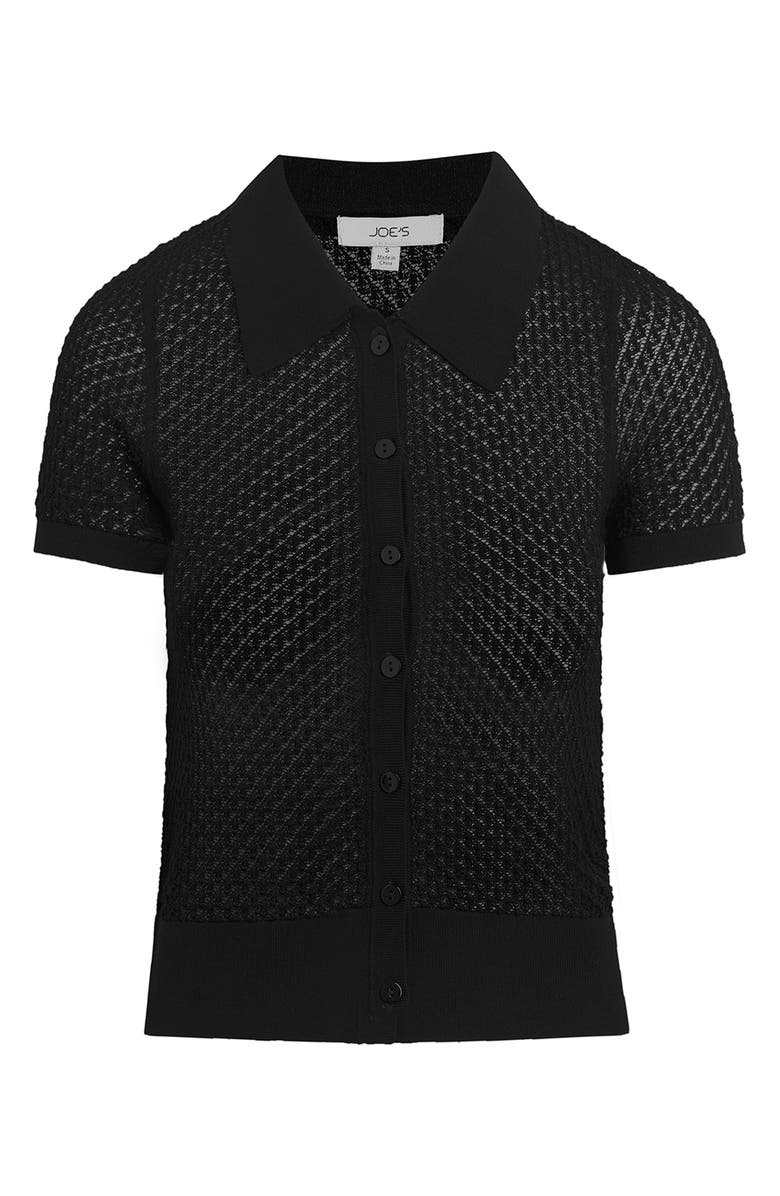 Joe's The Davey Open Stitch Short Sleeve Cardigan, Alternate, color, Black