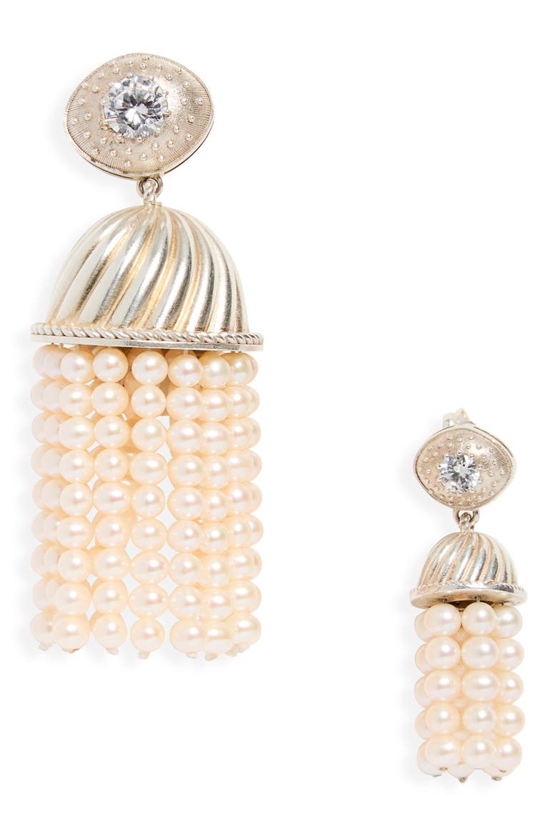 Giant Freshwater Pearl Drop Earrings, Main, color, WHITE