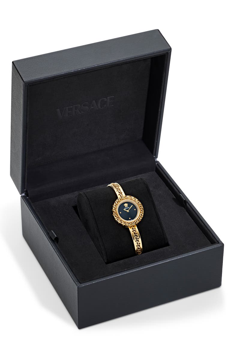 Versace La Greca Diamond Bracelet Watch, 28mm, Alternate, color, Ip Yellow Gold