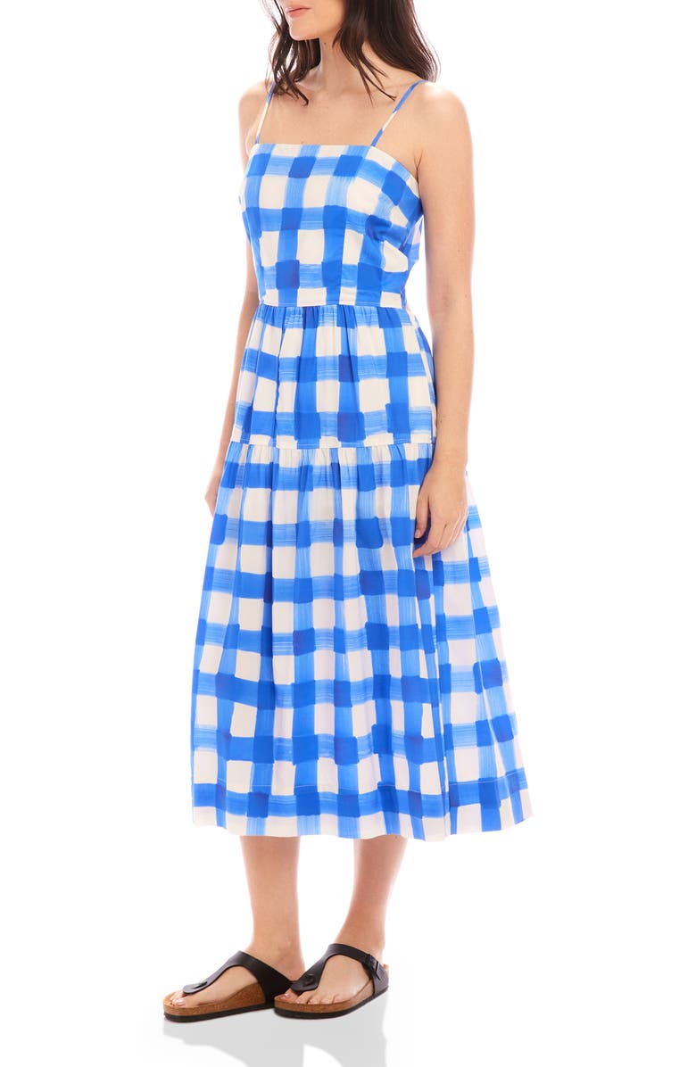 FIFTEEN TWENTY Costa Check Sundress, Alternate, color, Chalk