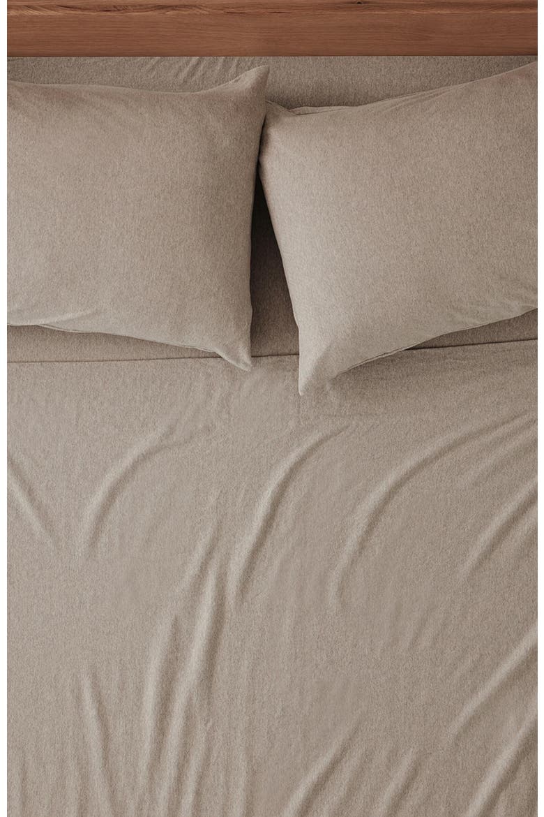 Organic Cotton Organic Favorite Tee Jersey Sheet Set, Alternate, color, Wheat Heather