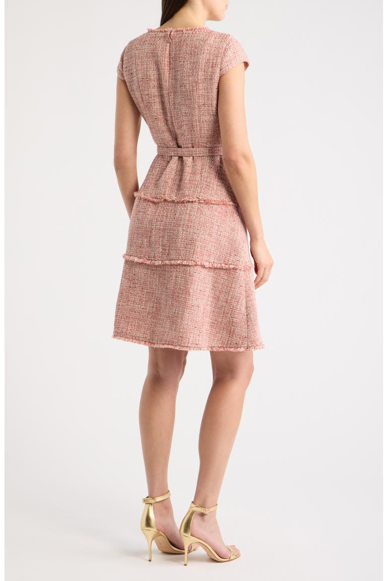Heritage Tweed Midi Dress, Alternate, color, ANTQ CORAL MLT