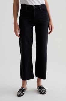 Saige Raw Hem Crop Wide Leg Jeans