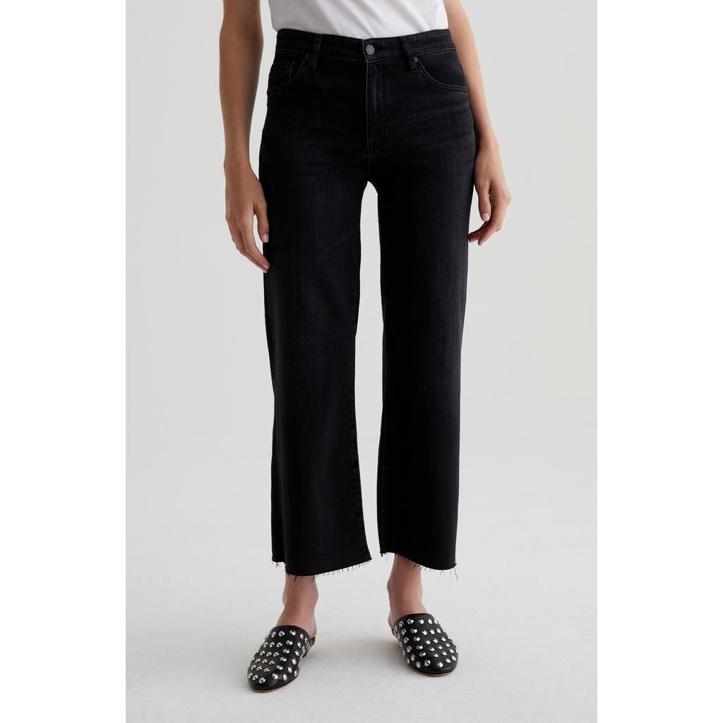 Ag Saige Raw Hem Crop Wide Leg Jeans