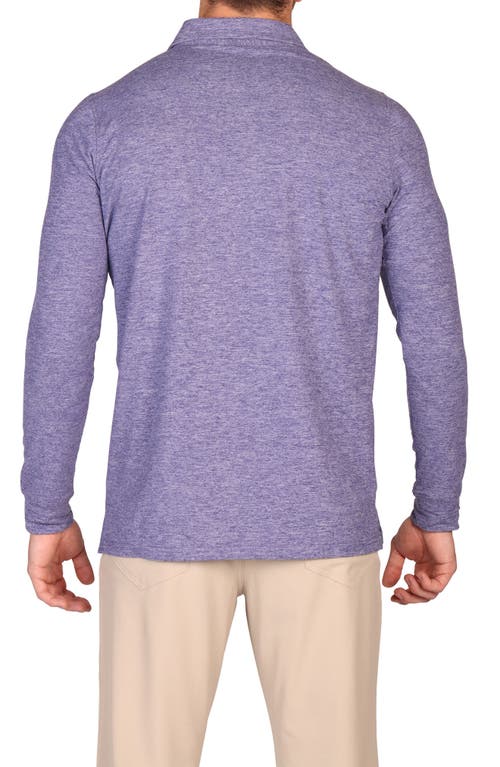 Tailorbyrd Brushed Mélange Long Sleeve Polo In Purple