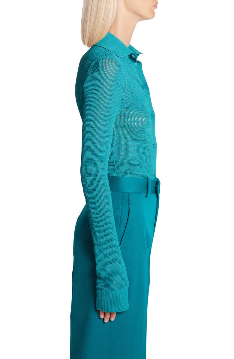 Bottega Veneta Pointelle Knit Mesh Shirt, Alternate, color, 