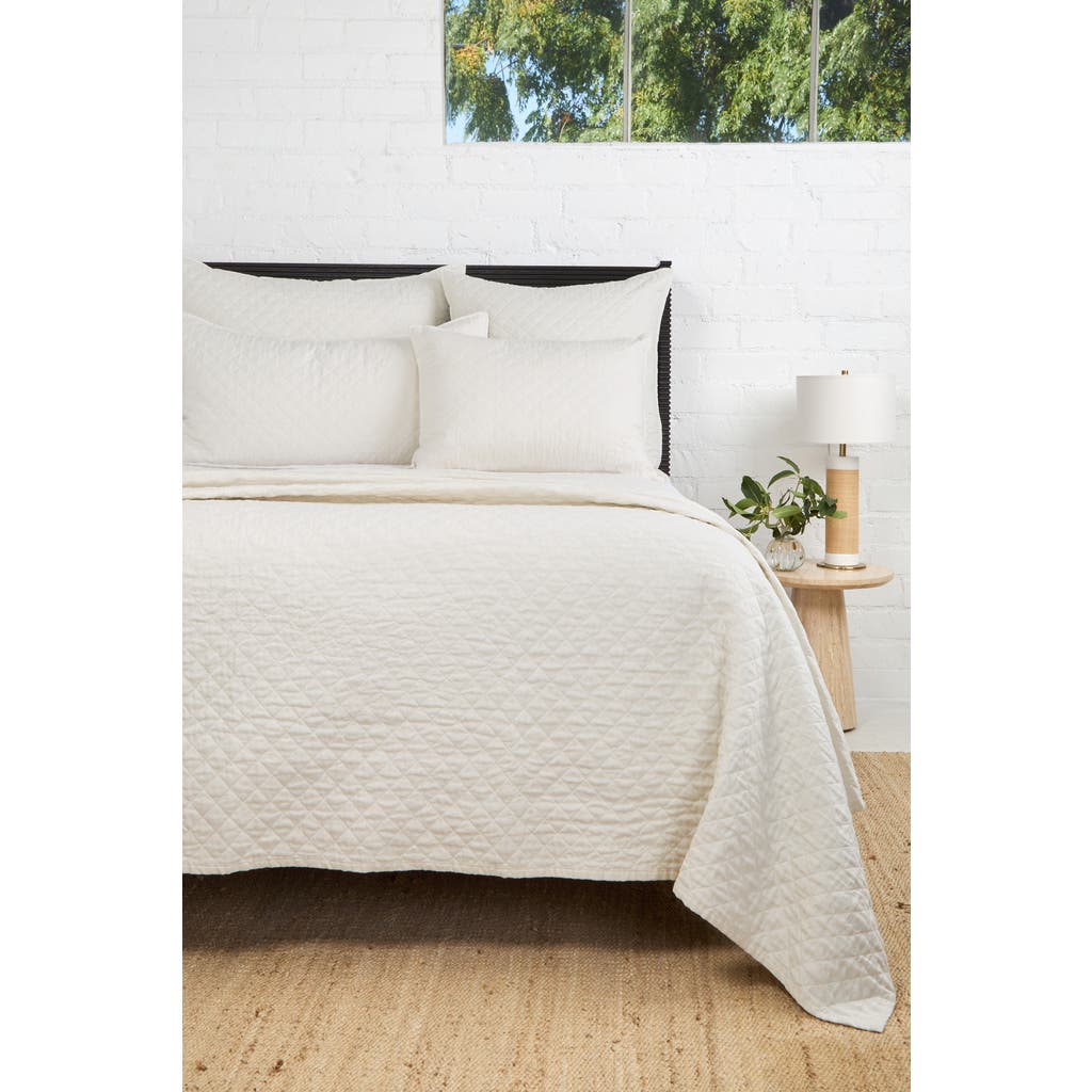 Pom Pom At Home Hampton Linen Quilt In Cream