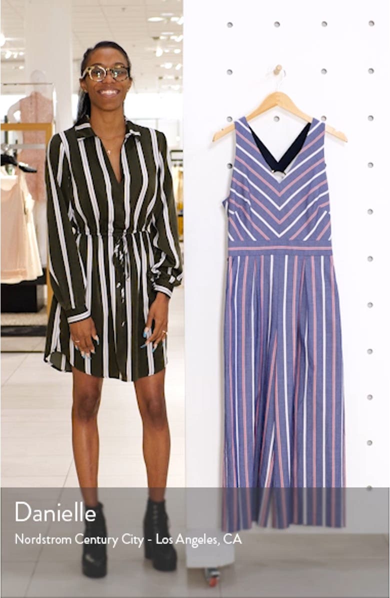 Chevron Stripe Sleeveless Jumpsuit, sales video thumbnail