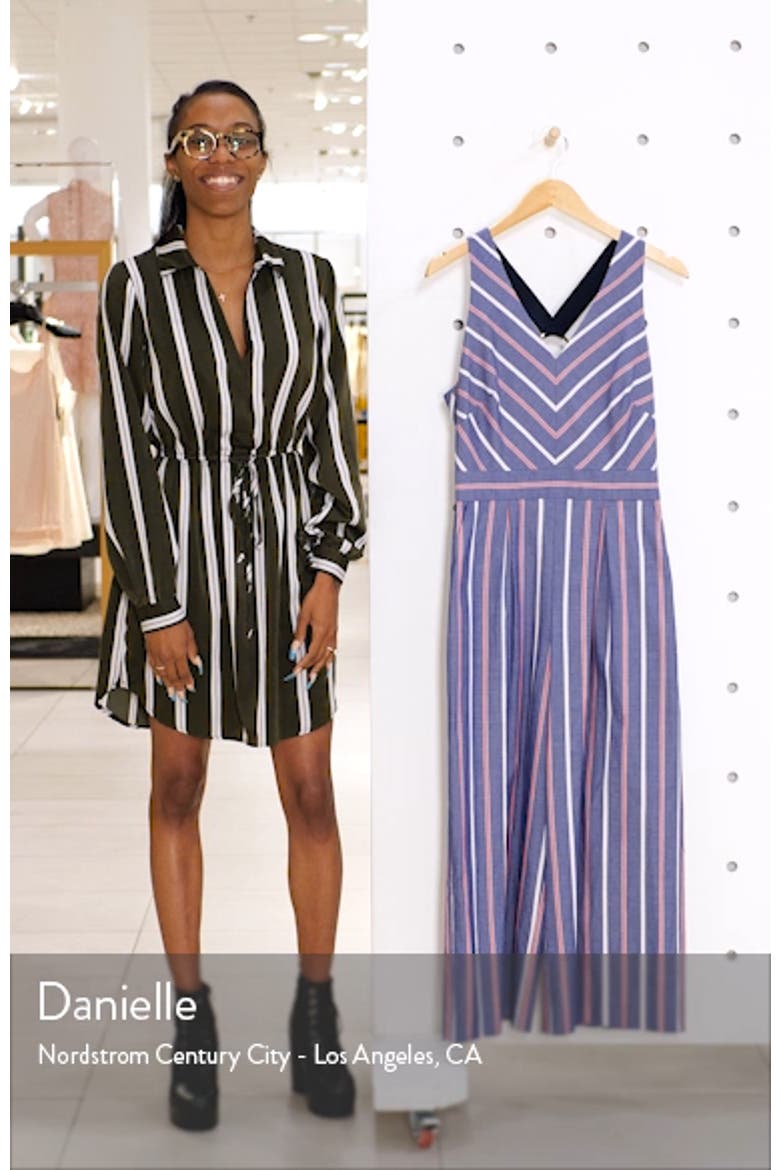 Chevron Stripe Sleeveless Jumpsuit video