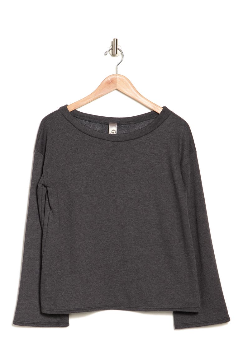 Spring Crewneck Long Sleeve Sweater, Alternate, color, CHARCOAL