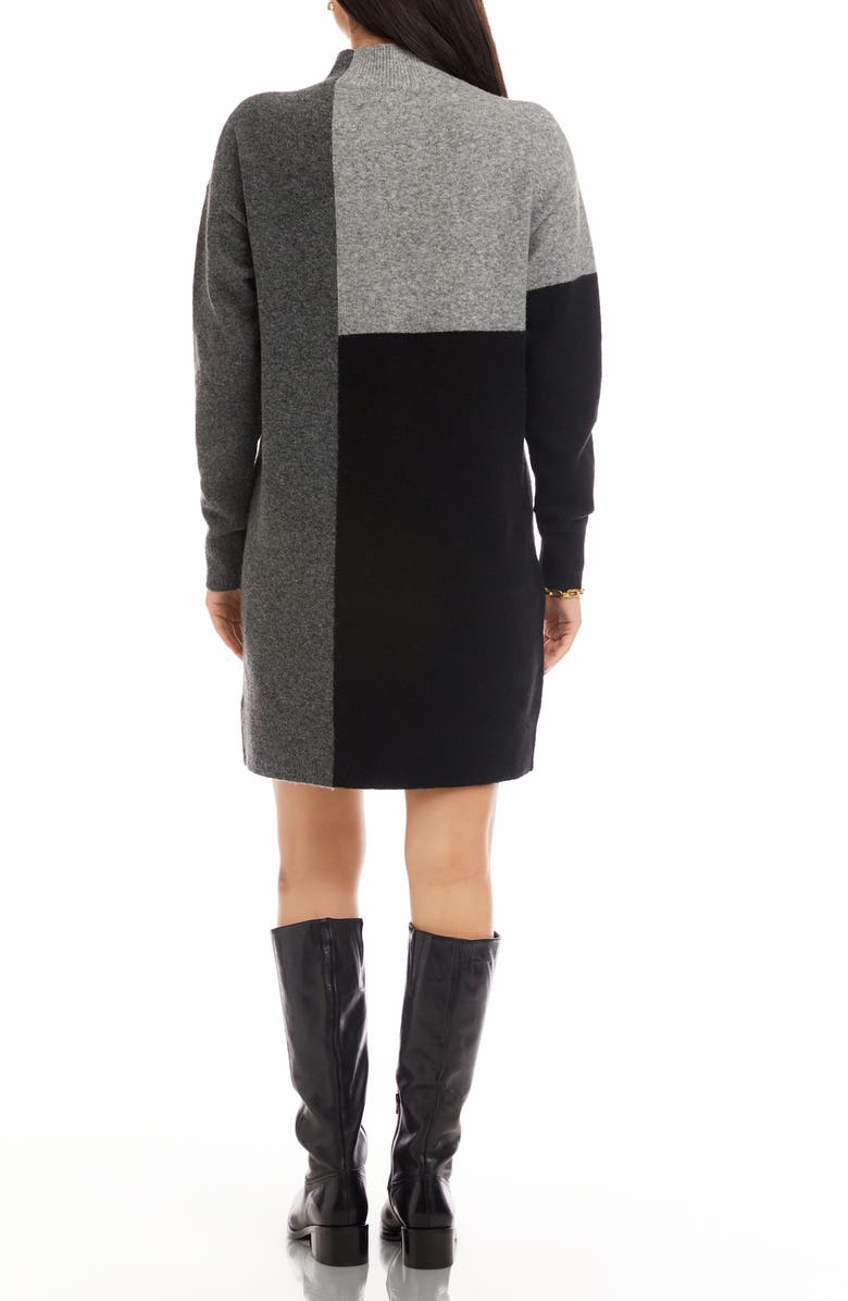 Karen Kane Colorblock Long Sleeve Sweater Dress, Alternate, color,