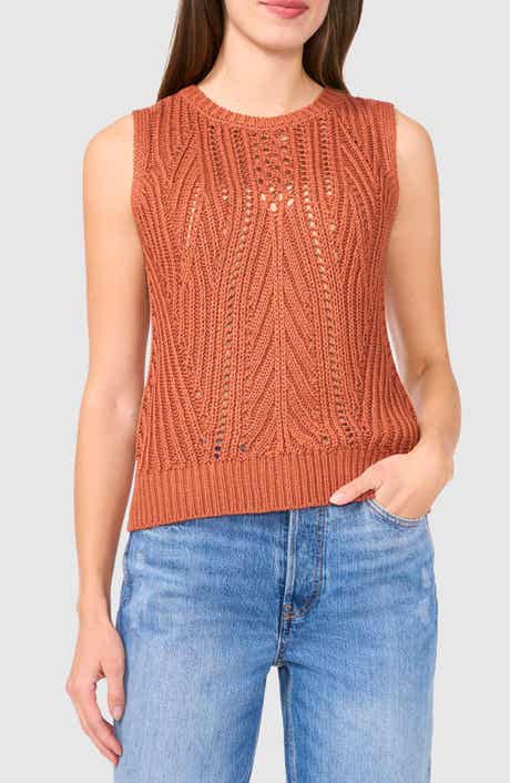 Halogen® Open Stitch Sleeveless Sweater