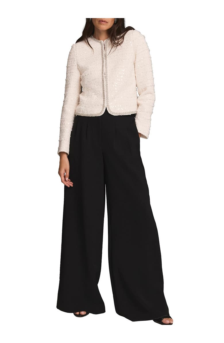 MINT VELVET Boucle Diamante Trim Jacket, Alternate, color, Ivory