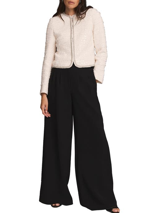 Mint Velvet Boucle Diamante Trim Jacket In White