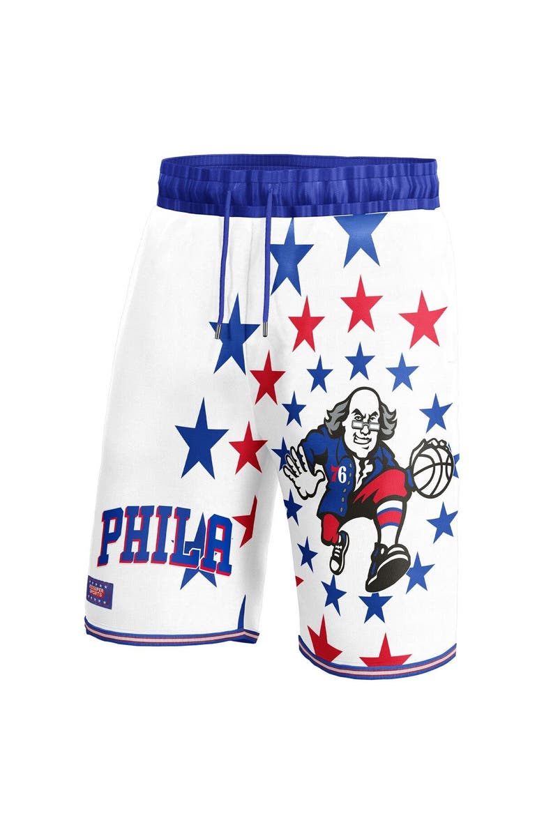 NBA X KIDSUPER Unisex NBA & KidSuper Studios by Fanatics White Philadelphia 76ers Hometown Shorts, Alternate, color, White