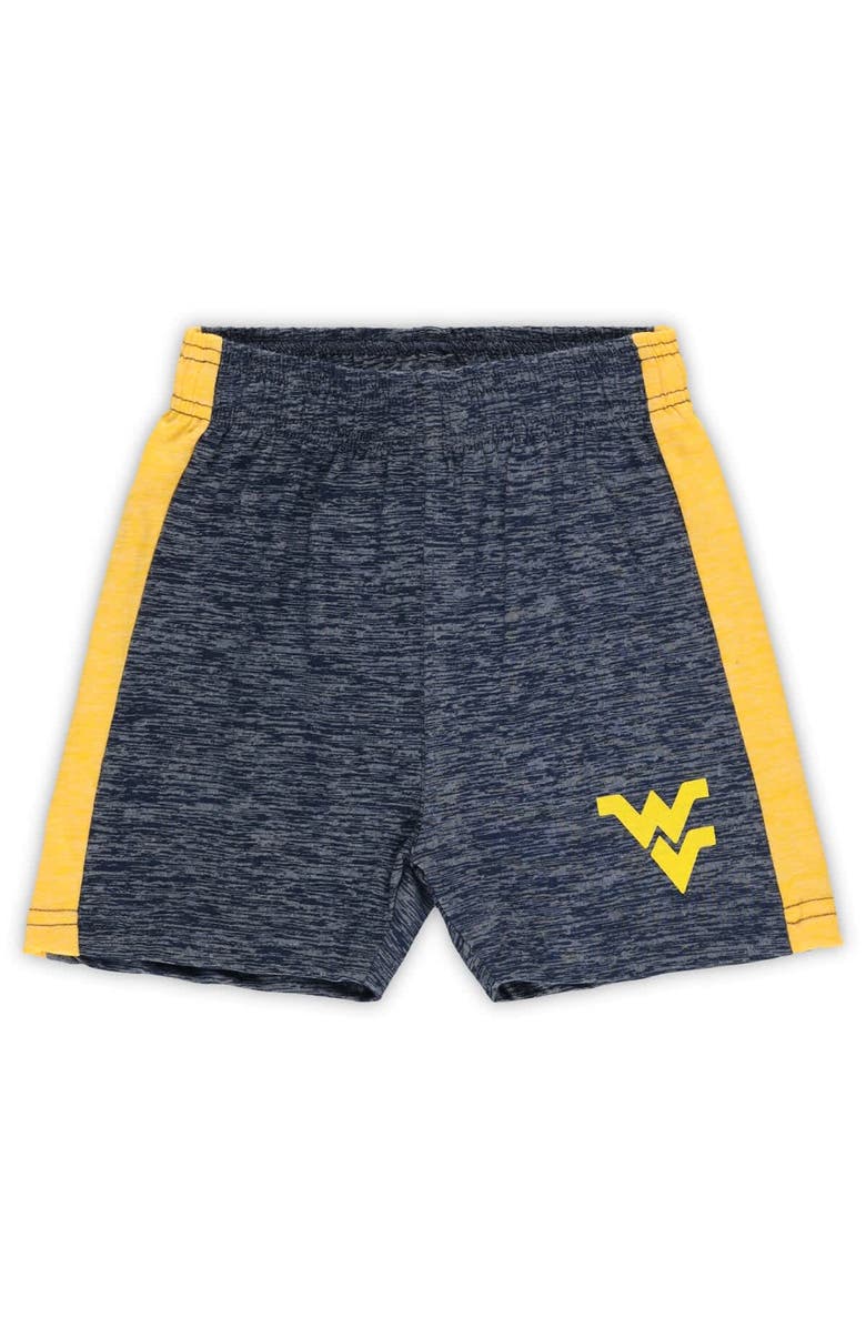 Wes & Willy Toddler Wes & Willy West Virginia Mountaineers Cloudy Yarn T-Shirt & Shorts Set, Alternate, color, Gold