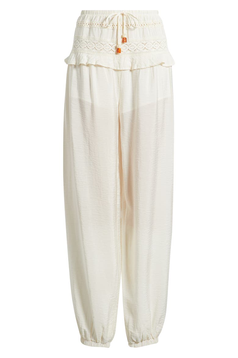 Lace Detail Joggers, Alternate, color, EGRET