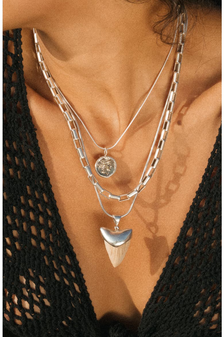 Circe Coin Pendant Necklace, Alternate, color, SILVER