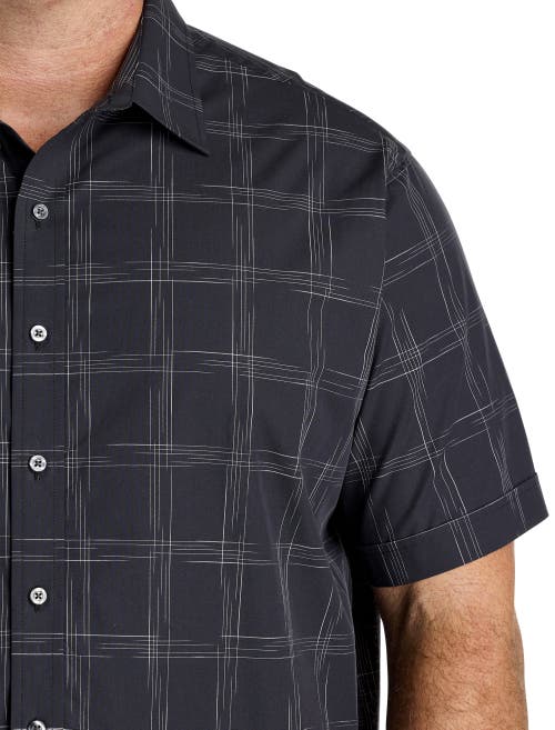 Synrgy By Dxl Big & Tall Large Plaid Sport Shirt In Black White