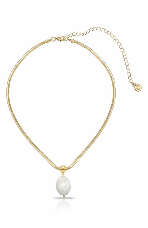 Cultured Baroque Pearl Pendant Necklace