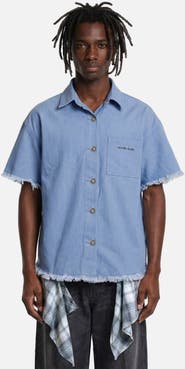 AELFRIC EDEN Denim Layered Short Sleeve Shirt