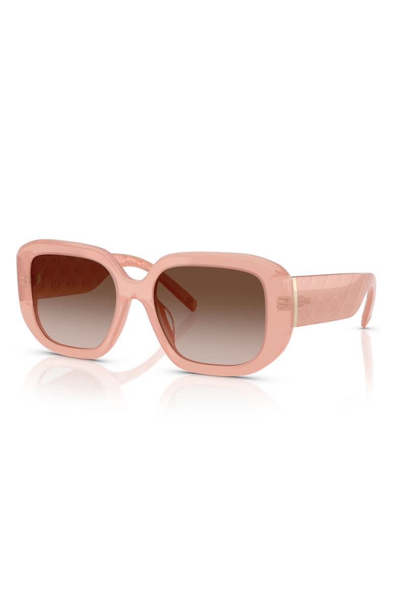 Tory Burch 54mm Irregular Sunglasses, Alternate, color, Milky Wine Pink / Brown