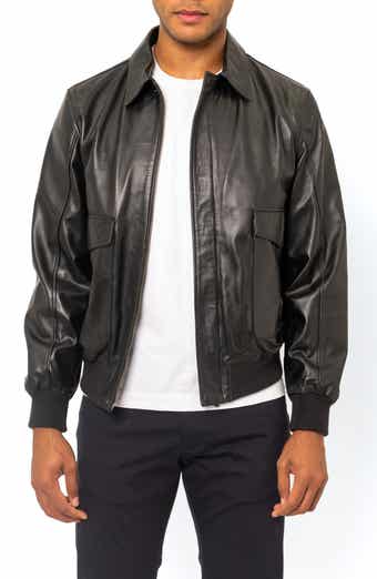 PINO BY PINOPORTE Leather Bomber Jacket