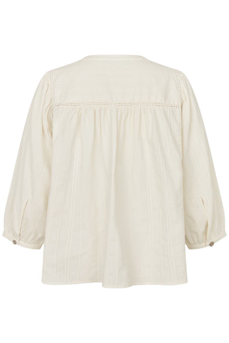 MaIthara Pintuck Detail 3/4 Sleeve Shirt, Alternate, color, Whitecap