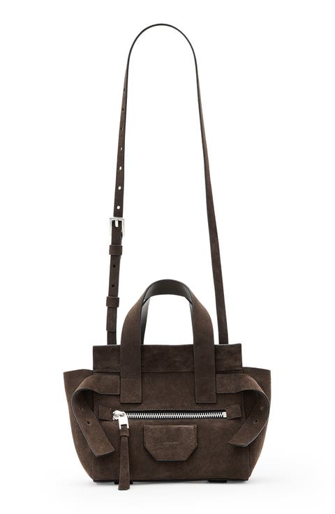 Mini Perez Suede Top Handle Bag